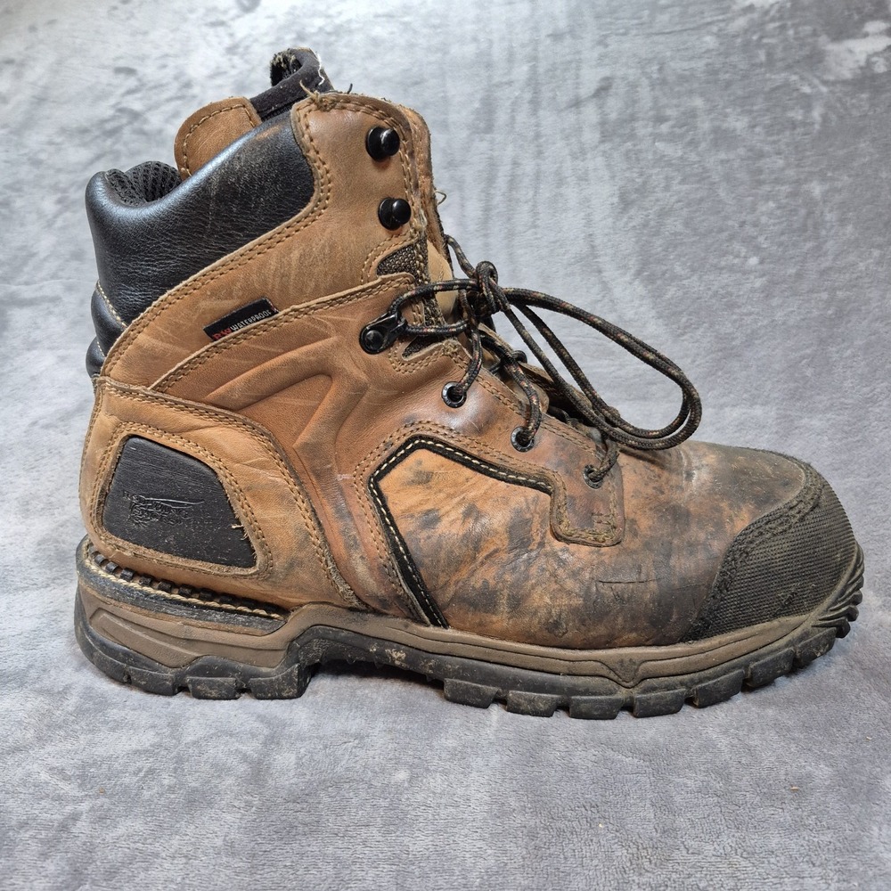 Red Wing Boots Mens 12 2E EW Brown Leather FlexForce 6" Safety Toe Work 2401